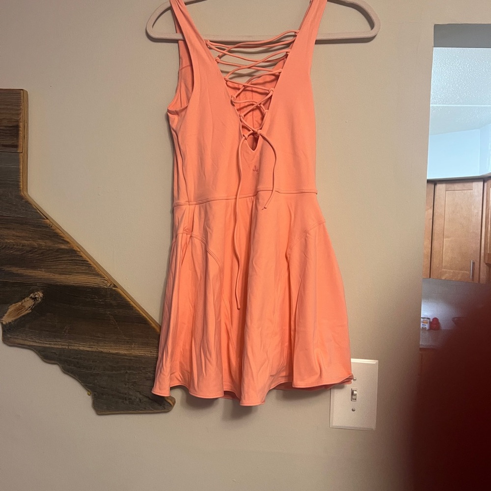 adidas Coral Pink Lace-Up Active Top